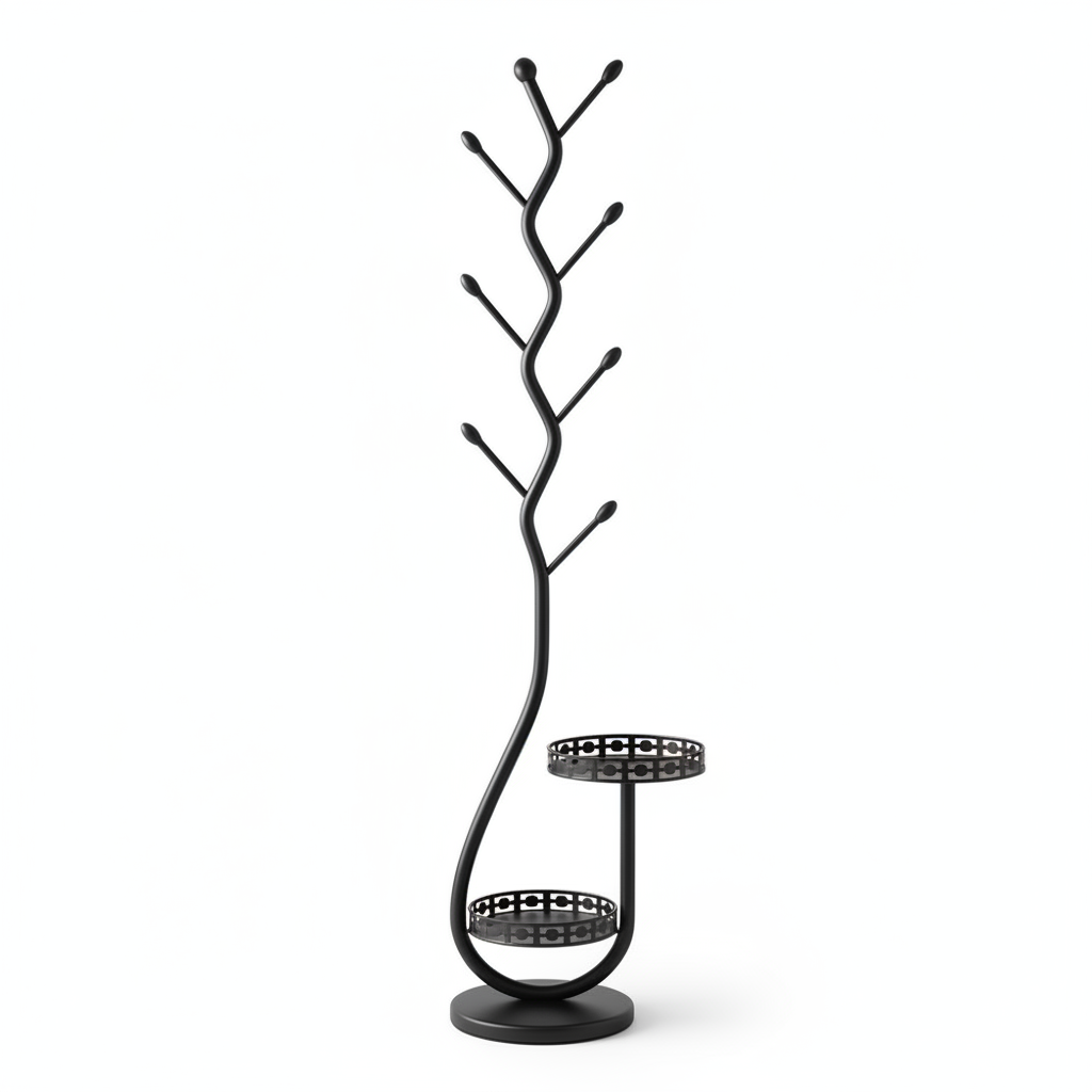 Tree Style Coat Rack with Freestanding Design
