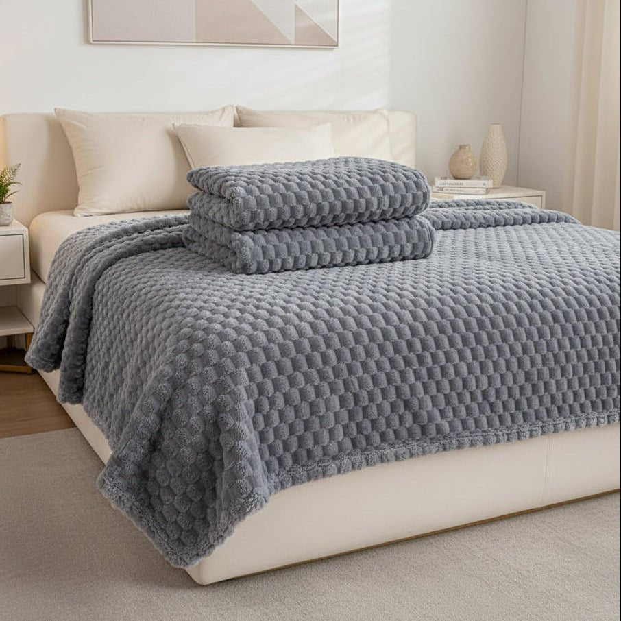 Velvet Blanket with Soft Textured Plush Design