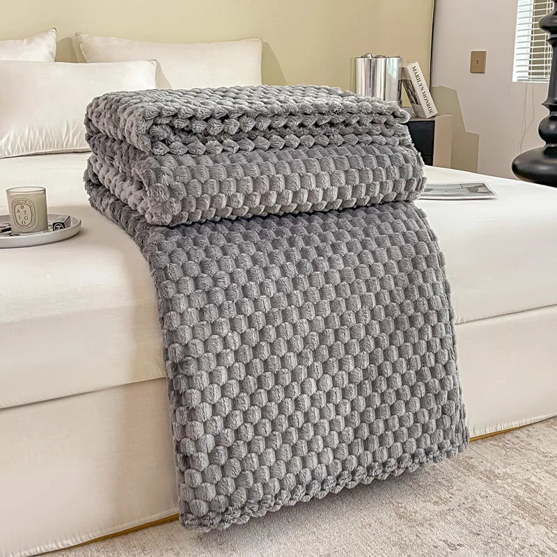 Velvet Blanket with Soft Textured Plush Design