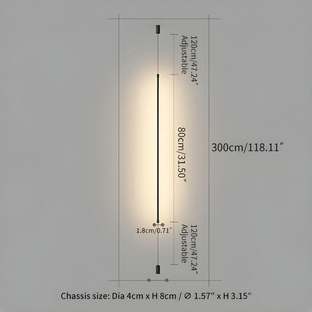 Vertical Line Floor-to-Ceiling LED Lamp
