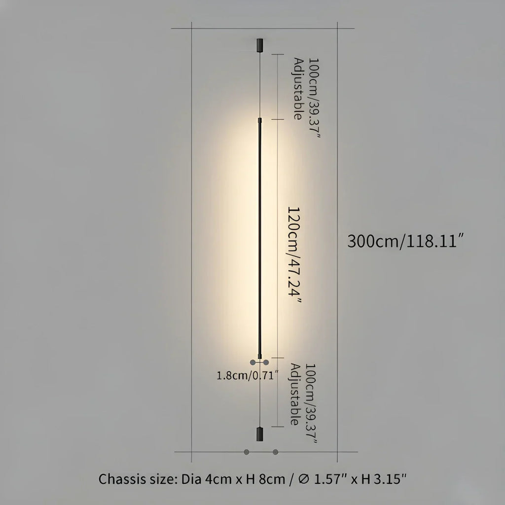 Vertical Line Floor-to-Ceiling LED Lamp