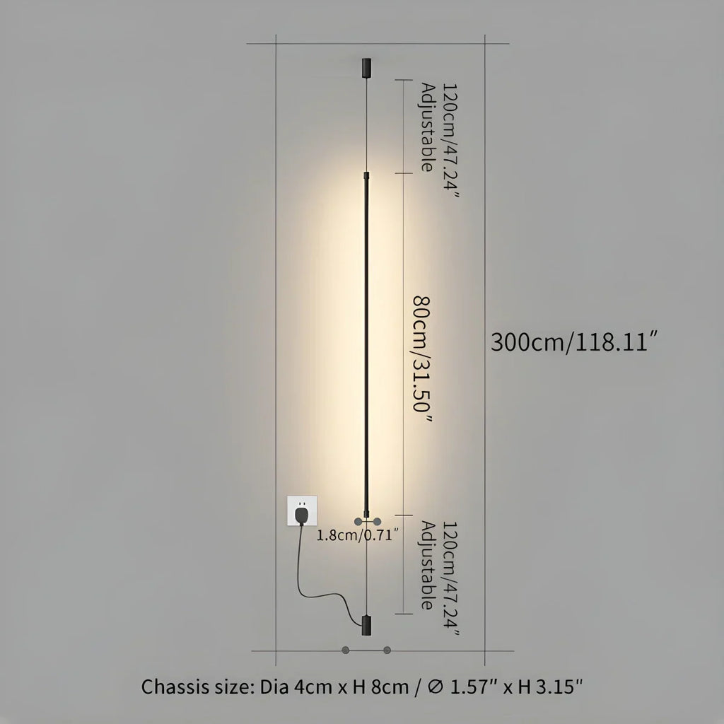 Vertical Line Floor-to-Ceiling LED Lamp