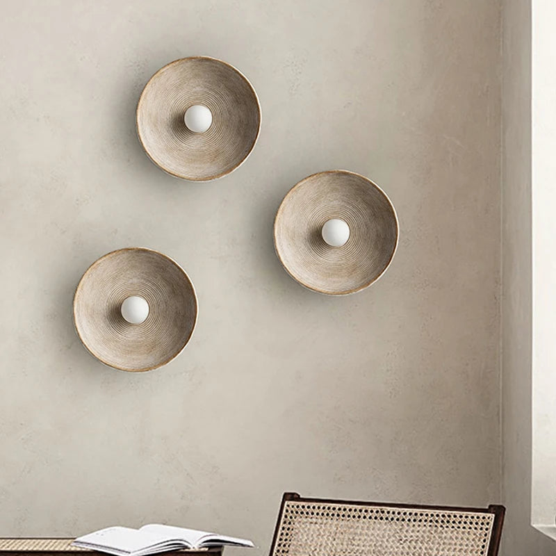 Vintage Concentric Disc Wall Sconce with Retro Sculptural Design