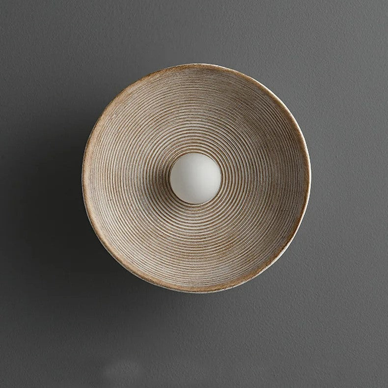 Vintage Concentric Disc Wall Sconce with Retro Sculptural Design