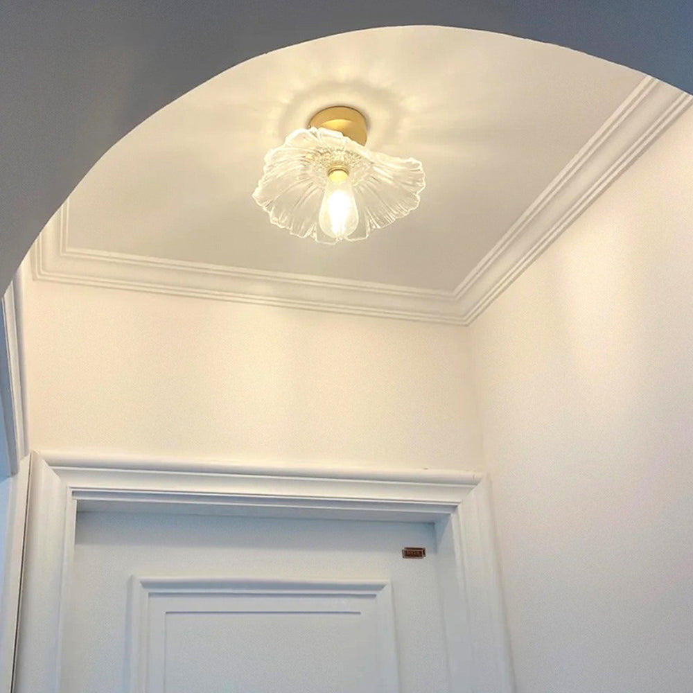 Vintage Glass Flower Flush Mount Ceiling Light
