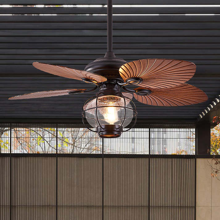 Vintage Outdoor Ceiling Fan with Light