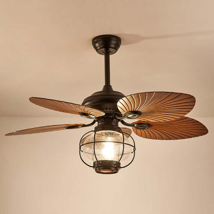 Vintage Outdoor Ceiling Fan with Light