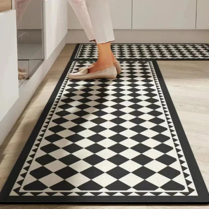 Vintage Pattern Kitchen Runner Rug with Non Slip