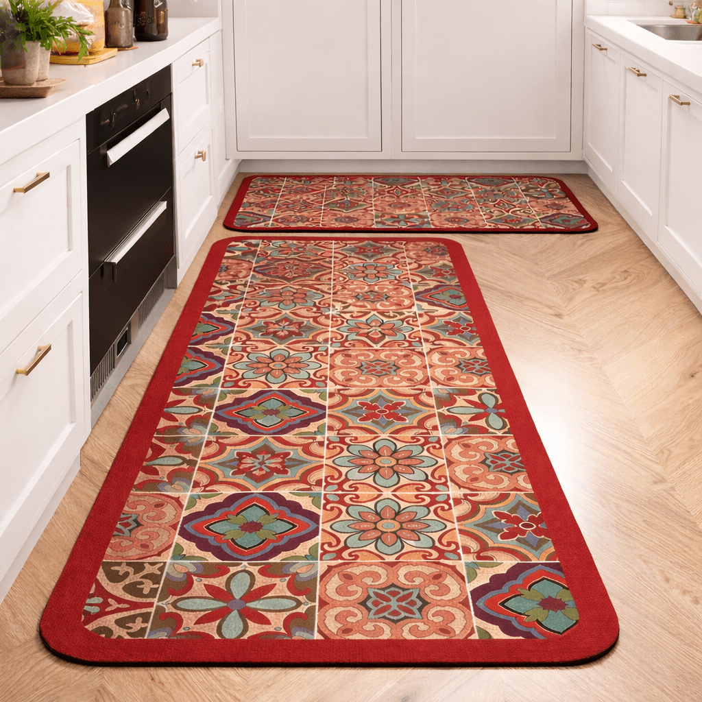 Vintage Pattern Kitchen Runner Rug with Non Slip