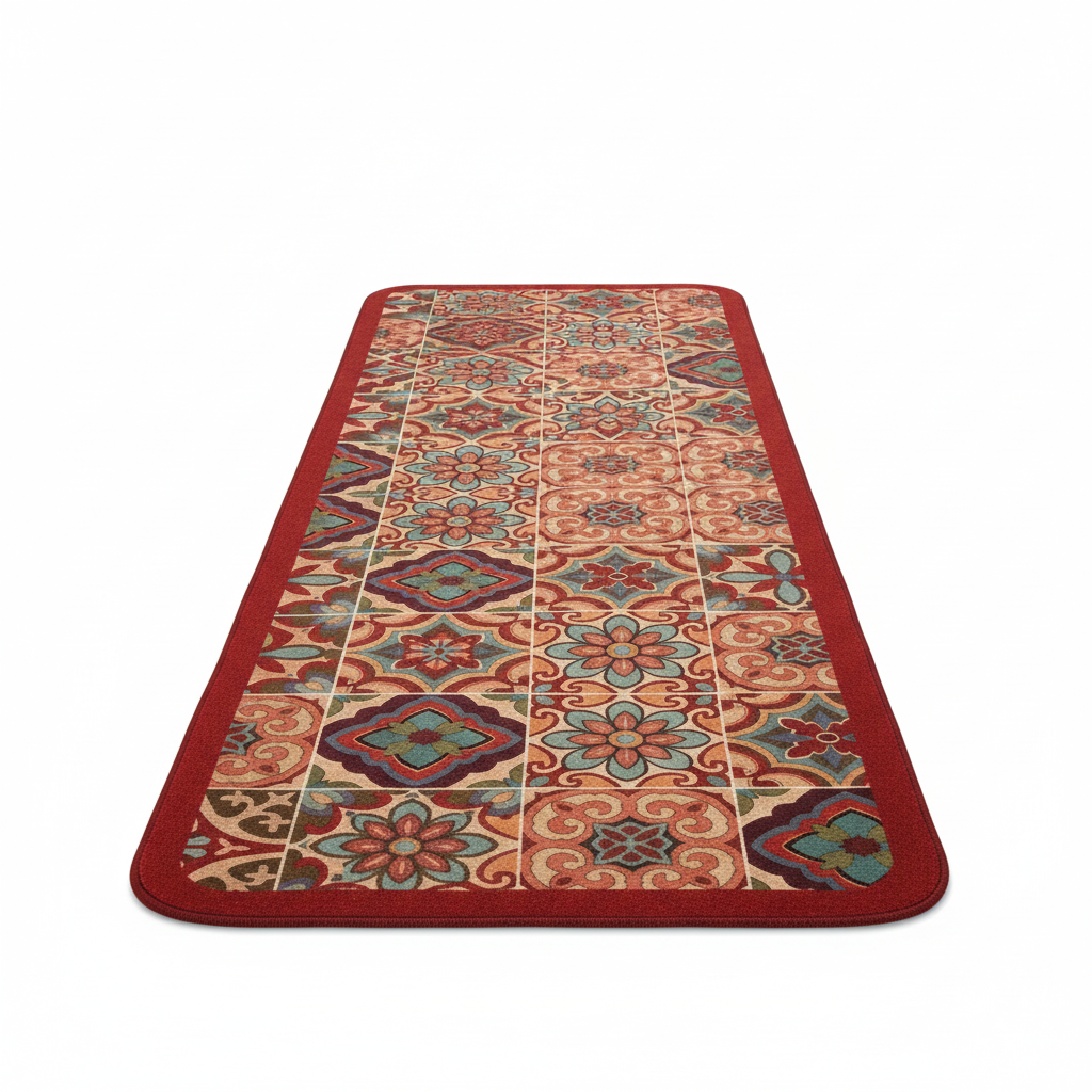 Vintage Pattern Kitchen Runner Rug with Non Slip