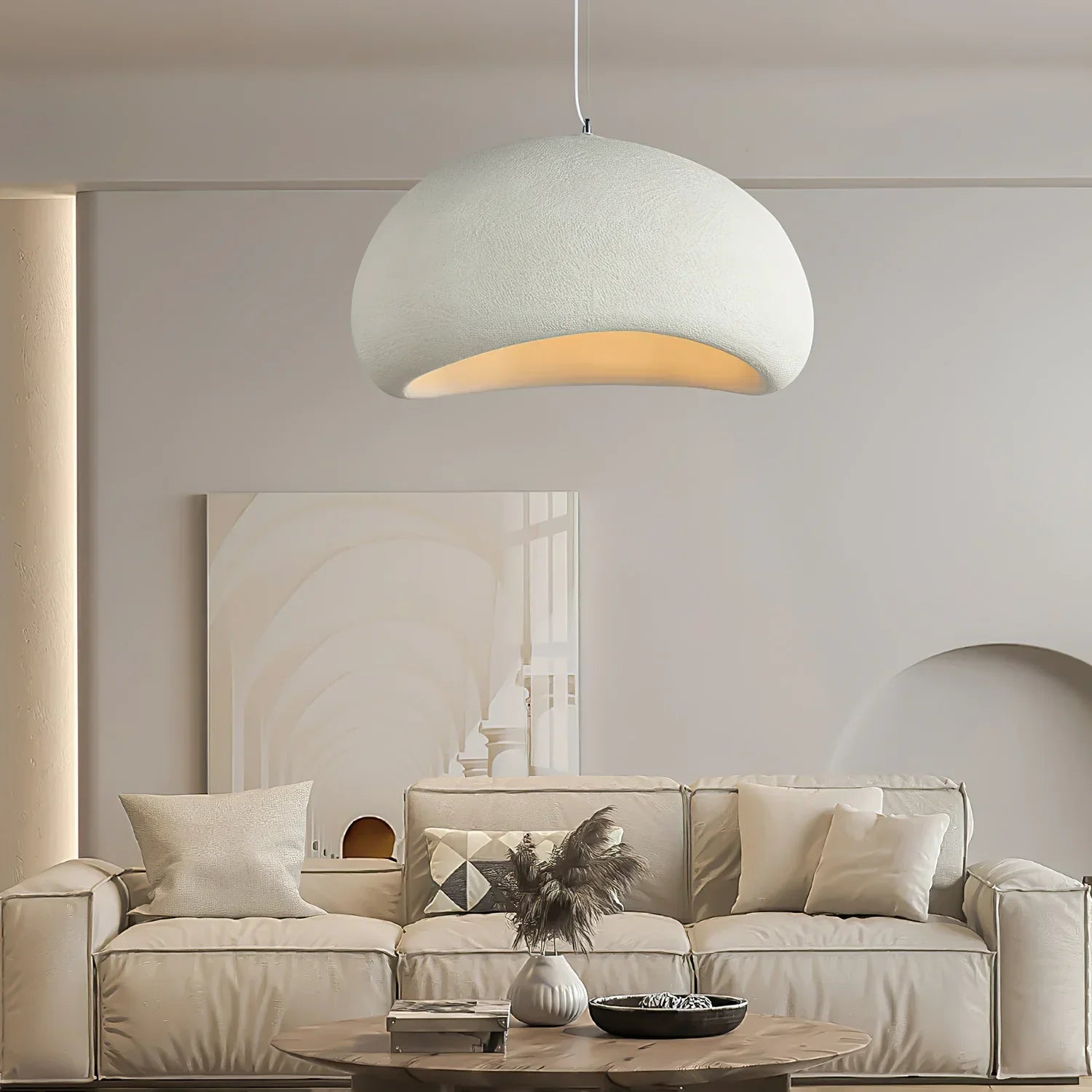 Wabi-Sabi Cloud Pendant Light with Japandi Organic Design