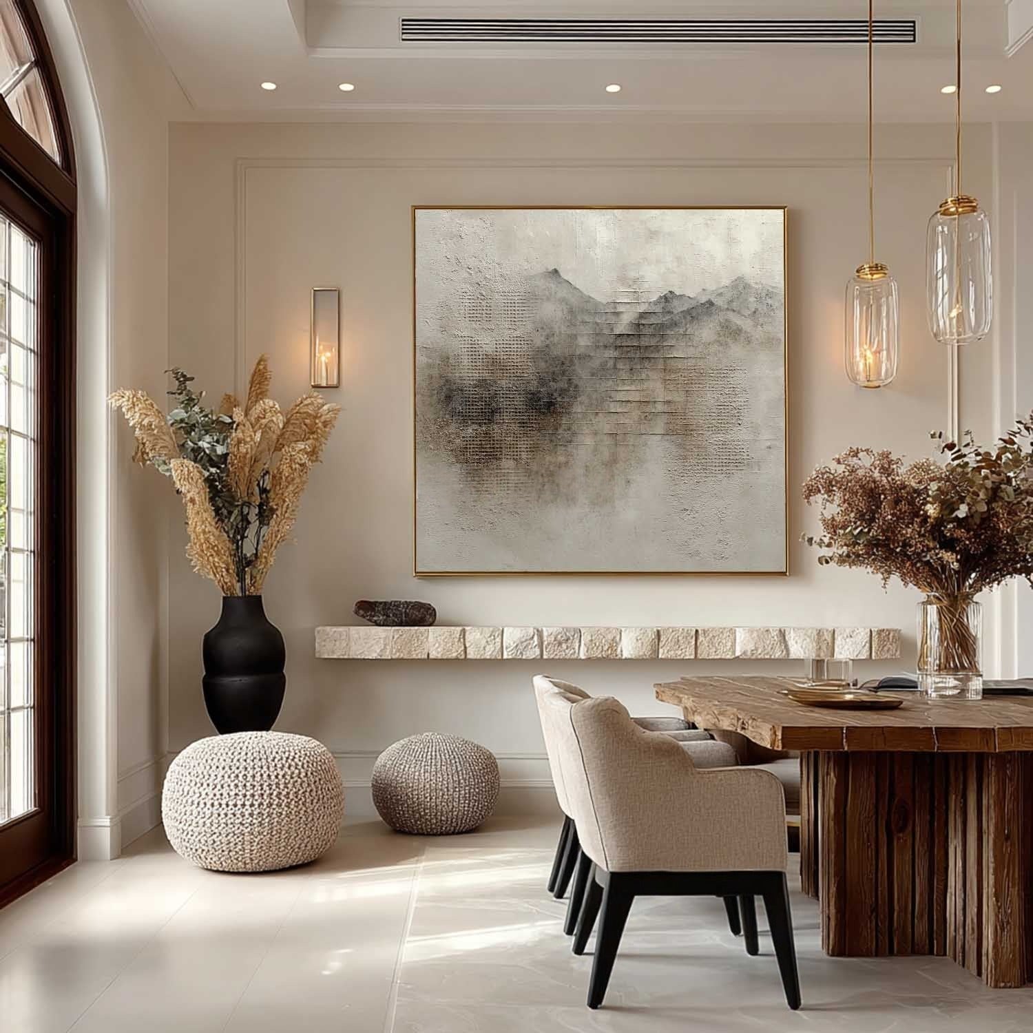 Wabi Sabi Wall Art with Neutral Texture Design