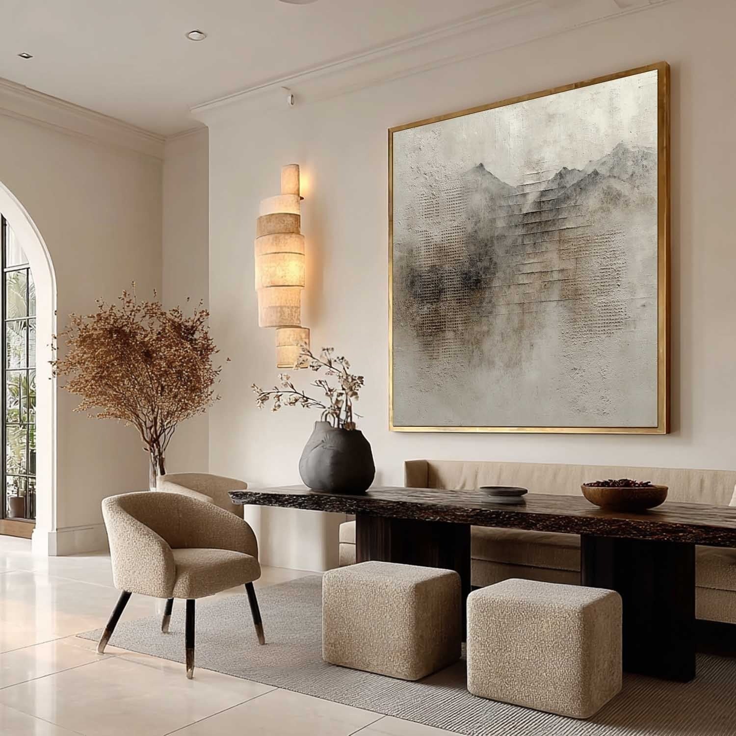 Wabi Sabi Wall Art with Neutral Texture Design