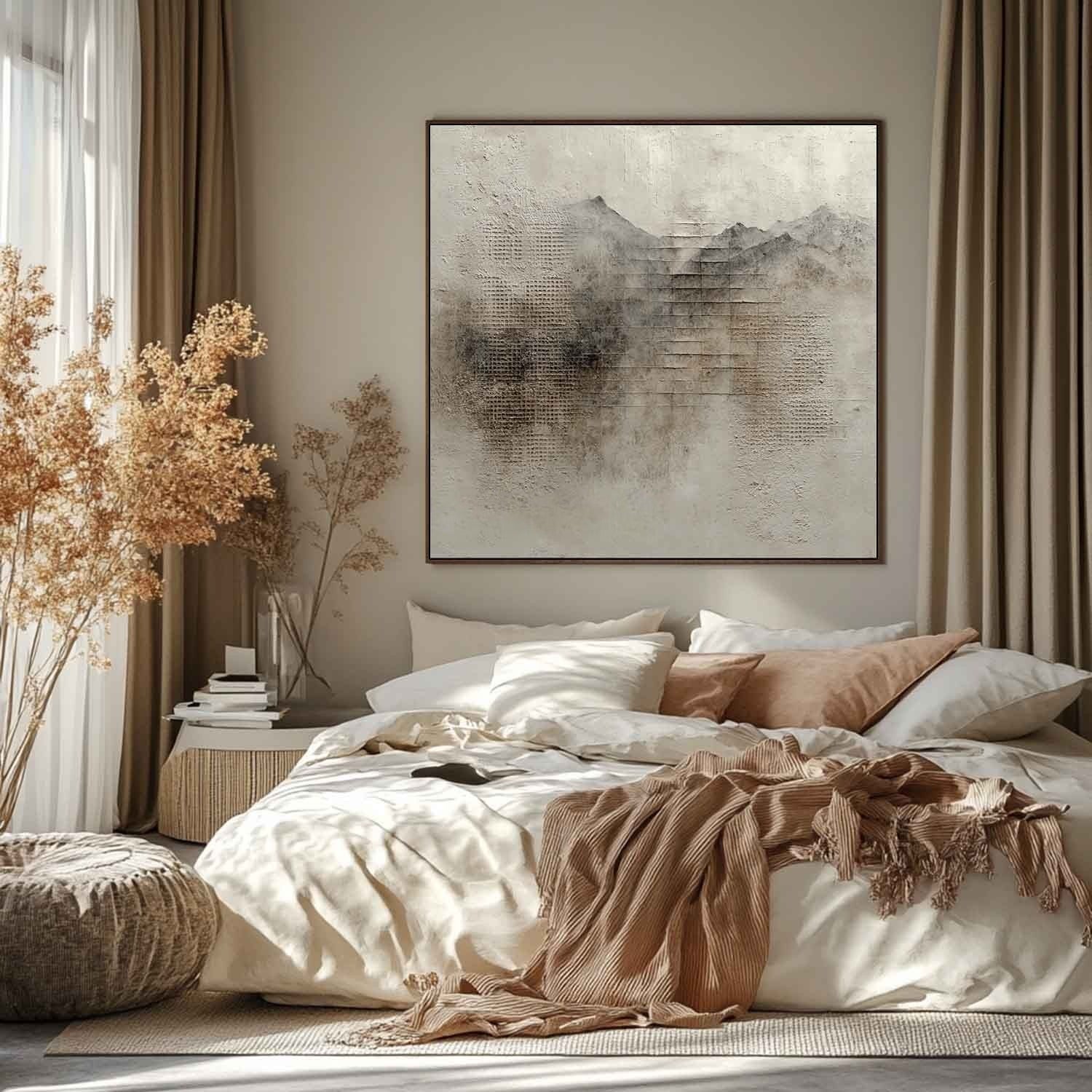 Wabi Sabi Wall Art with Neutral Texture Design
