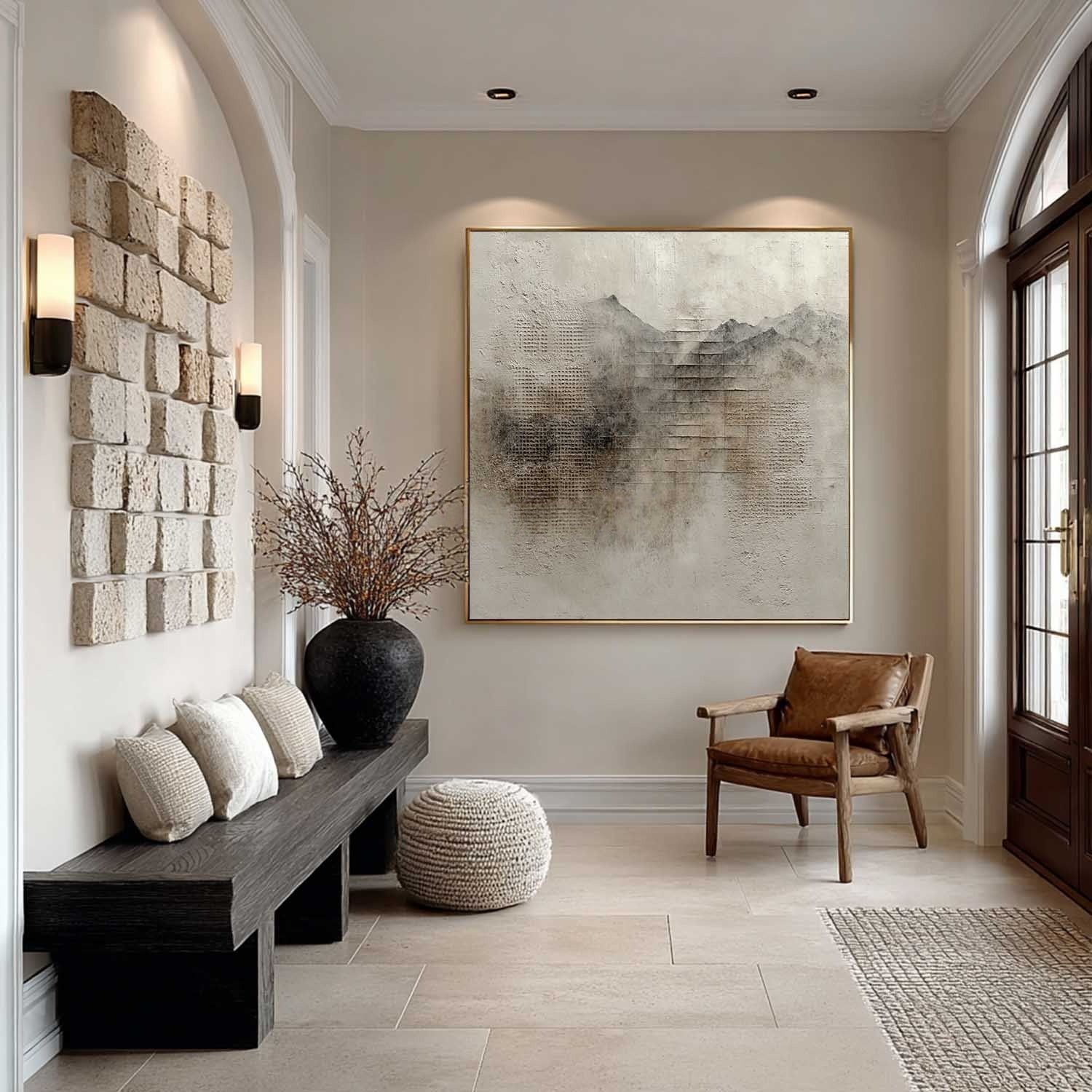 Wabi Sabi Wall Art with Neutral Texture Design