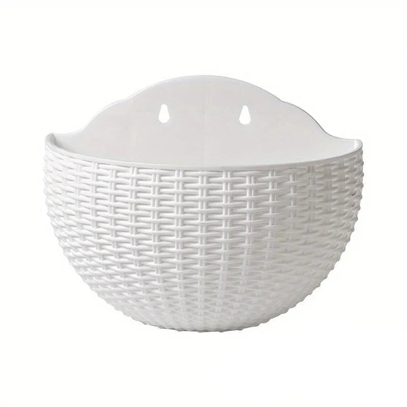 Wall-Mounted Rattan Planters for Stylish Vertical Greenery