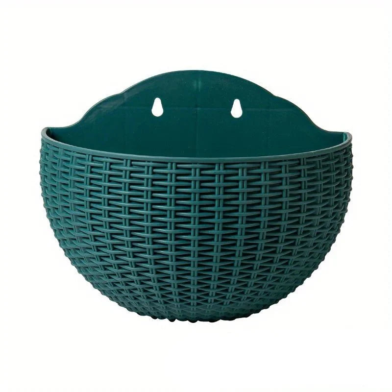 Wall-Mounted Rattan Planters for Stylish Vertical Greenery