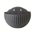 Wall-Mounted Rattan Planters for Stylish Vertical Greenery