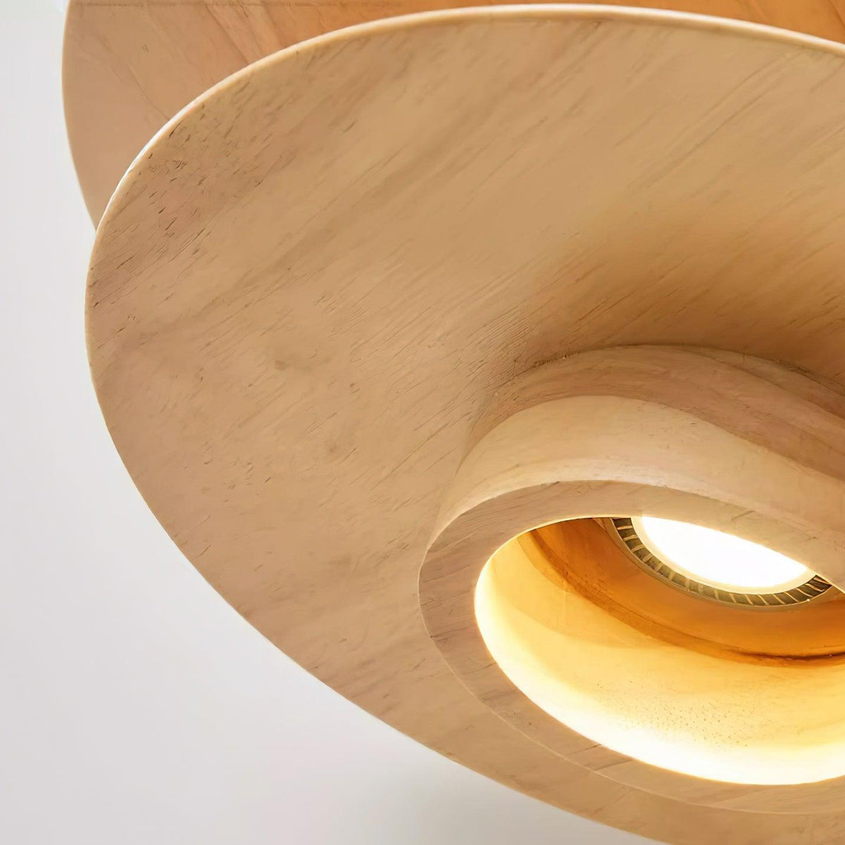 Walnut Layered Pendant Light with Disc Design