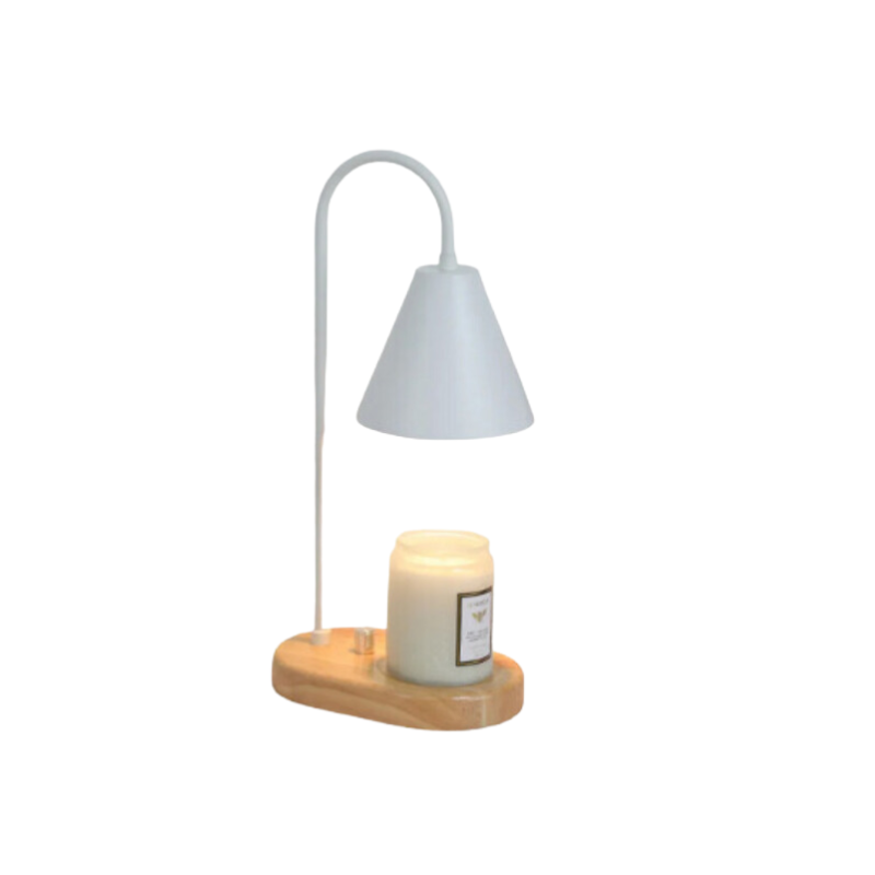Wood Base Candle Warmer Lamp with Dimmer