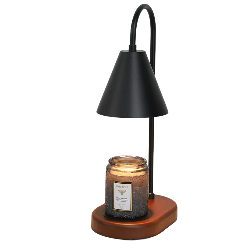 Wood Base Candle Warmer Lamp with Dimmer