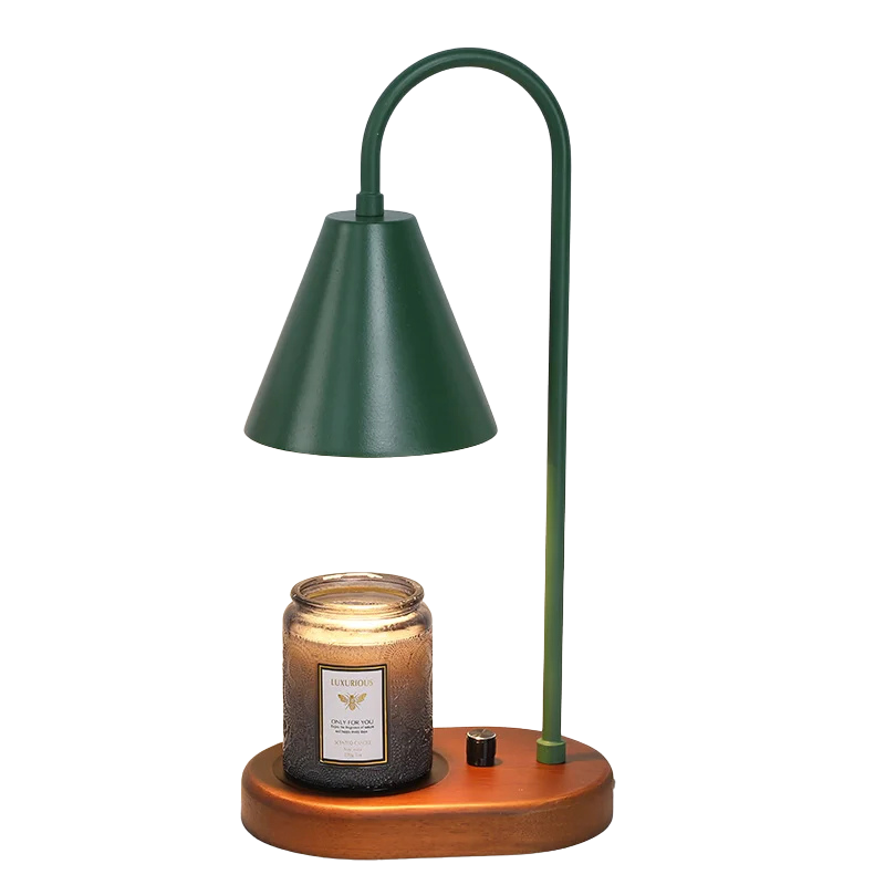 Wood Base Candle Warmer Lamp with Dimmer
