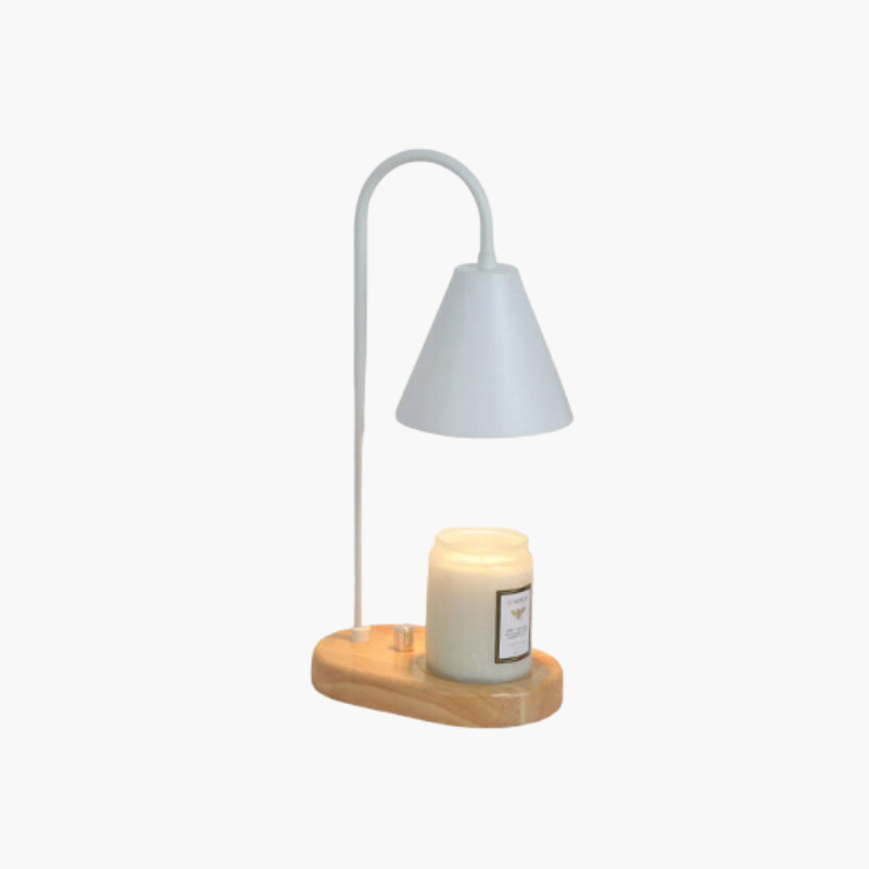 Wood Base Candle Warmer Lamp with Dimmer
