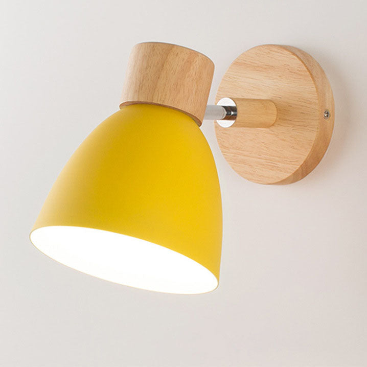 Wood Cone Wall Sconce with Adjustable Head