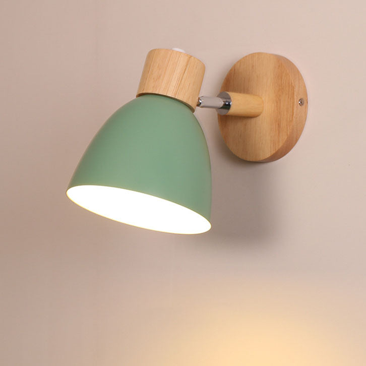 Wood Cone Wall Sconce with Adjustable Head