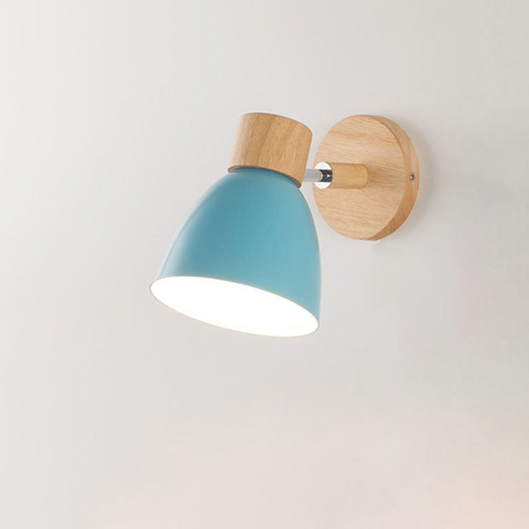 Wood Cone Wall Sconce with Adjustable Head