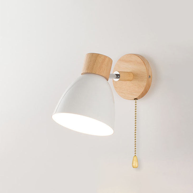 Wood Cone Wall Sconce with Adjustable Head
