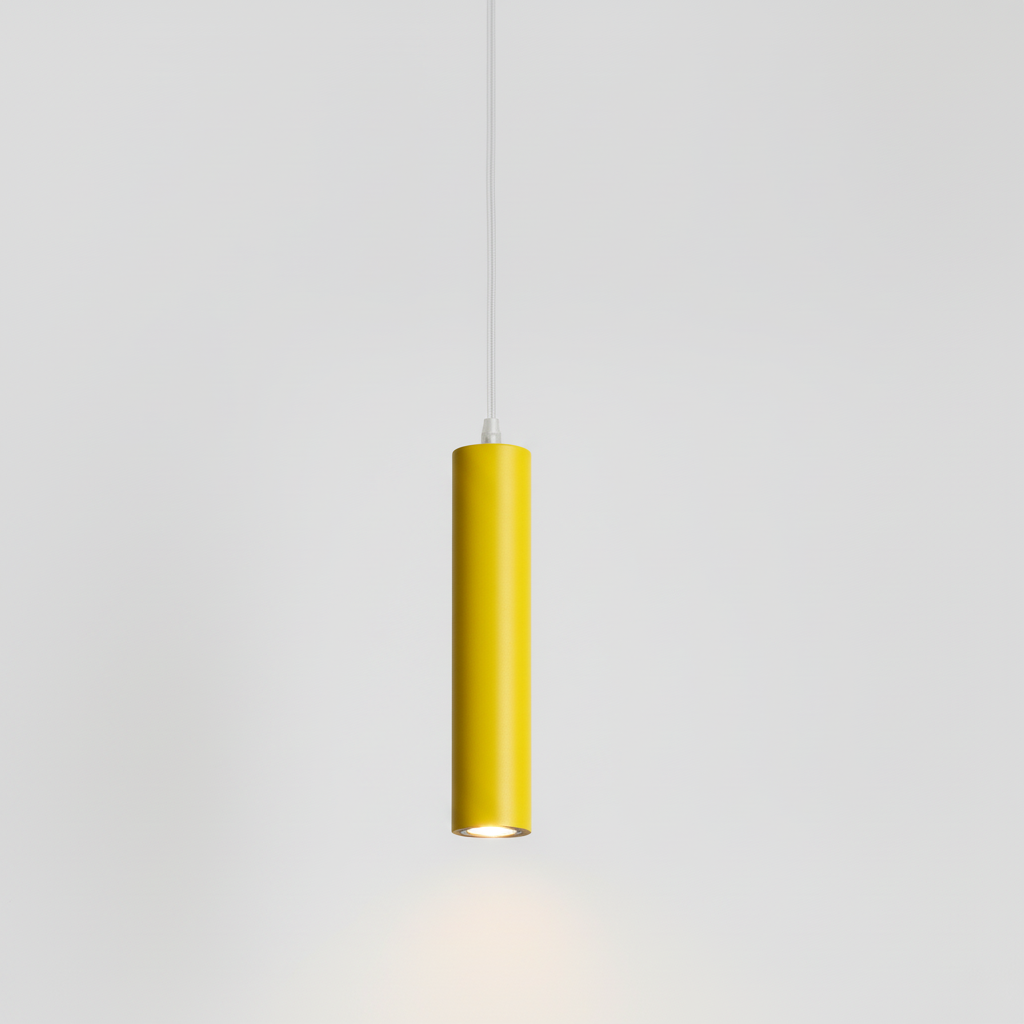 Wood Cylinder Pendant Light with Minimal Design