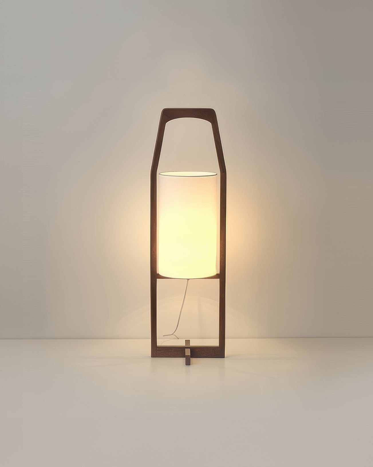 Wood Frame Fabric Floor Lamp