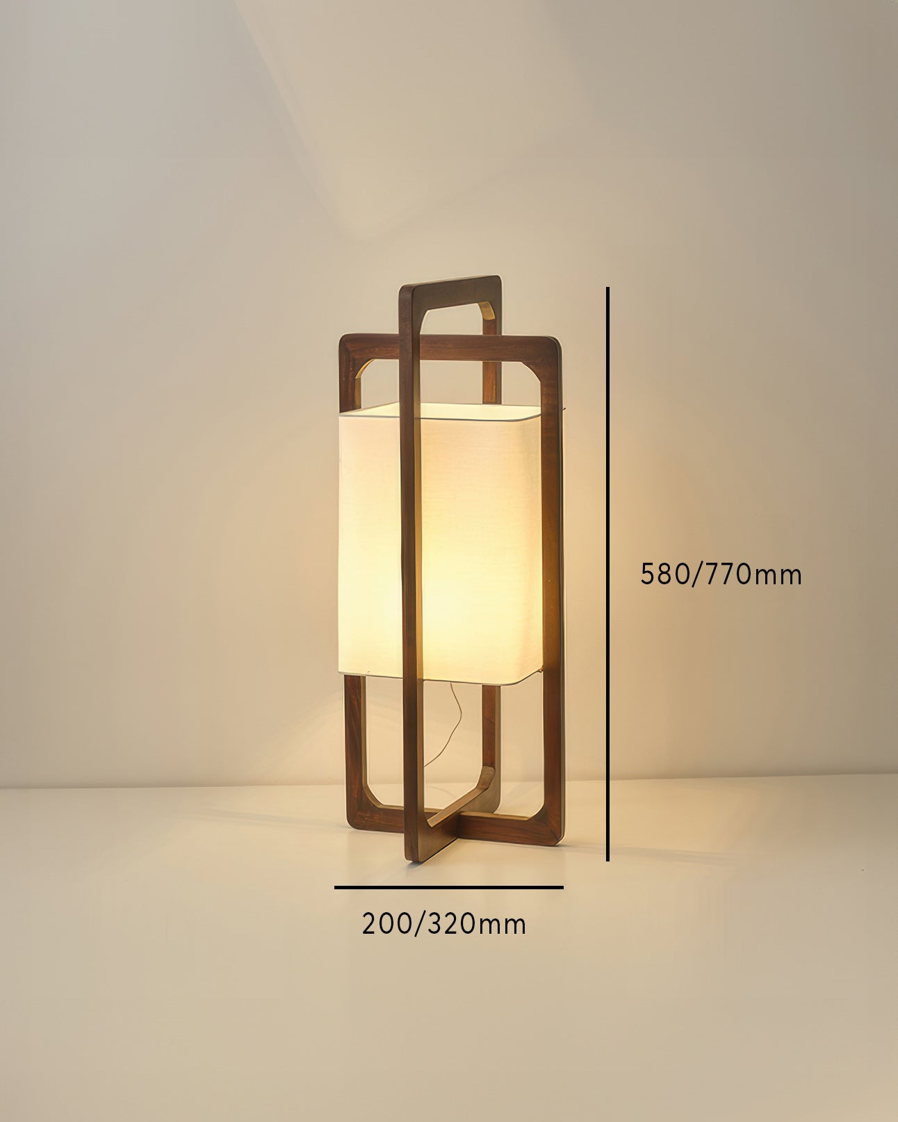 Wood Frame Fabric Floor Lamp