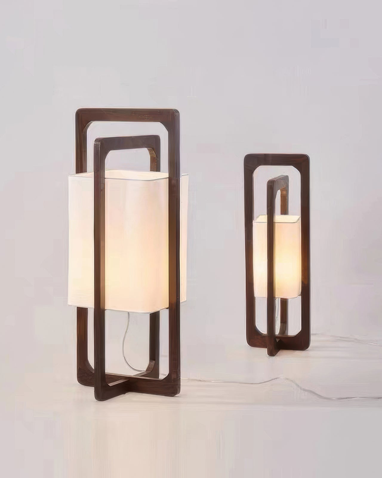 Wood Frame Fabric Floor Lamp