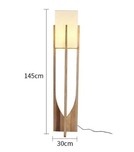 Wood Frame Fabric Shade Floor & Table Lamp