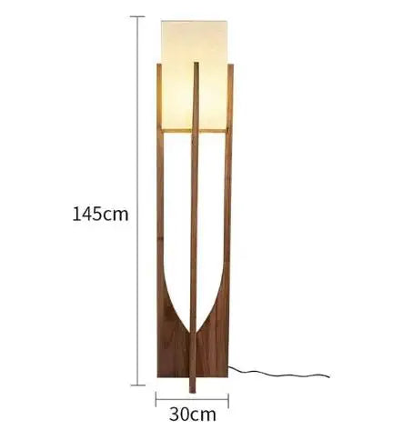 Wood Frame Fabric Shade Floor & Table Lamp