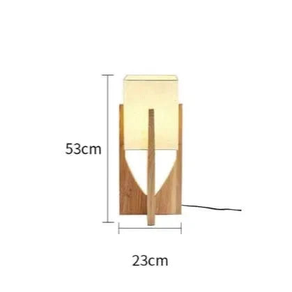 Wood Frame Fabric Shade Floor & Table Lamp