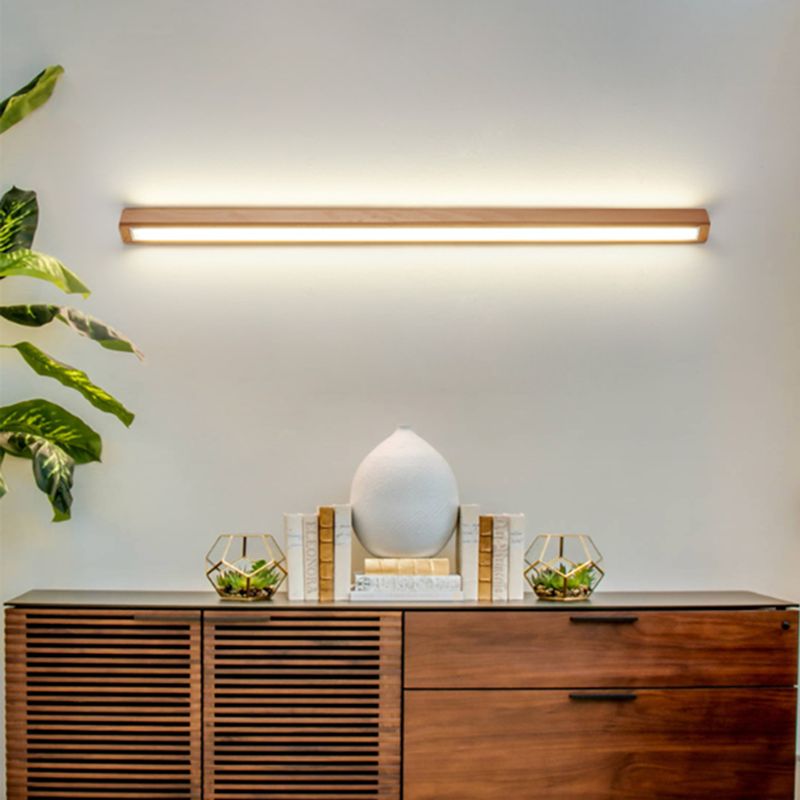 Wood Linear Wall Light for Vanity Mirror With Lights