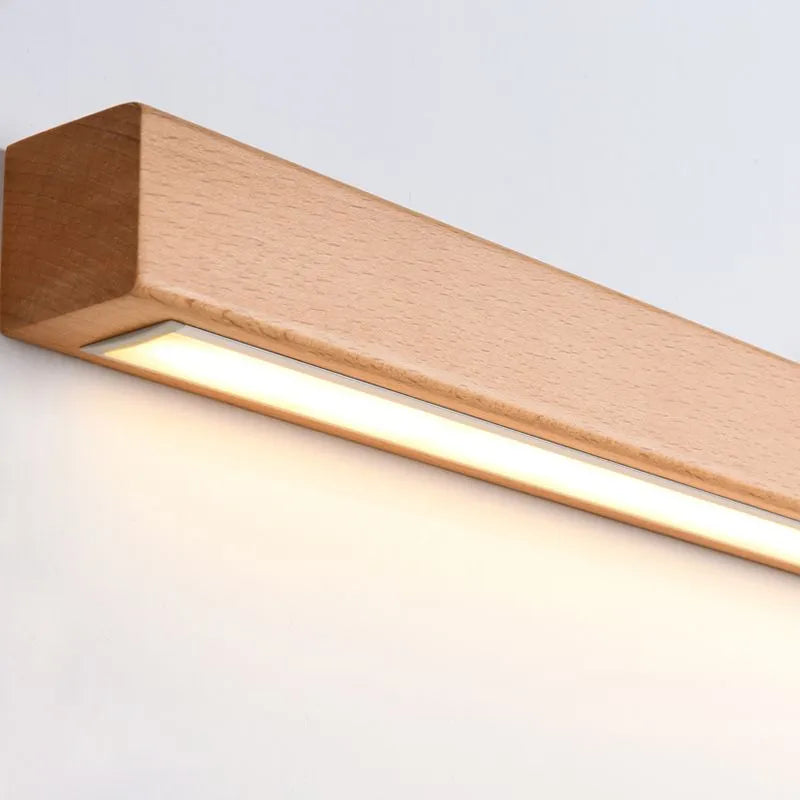 Wood Linear Wall Light for Vanity Mirror With Lights