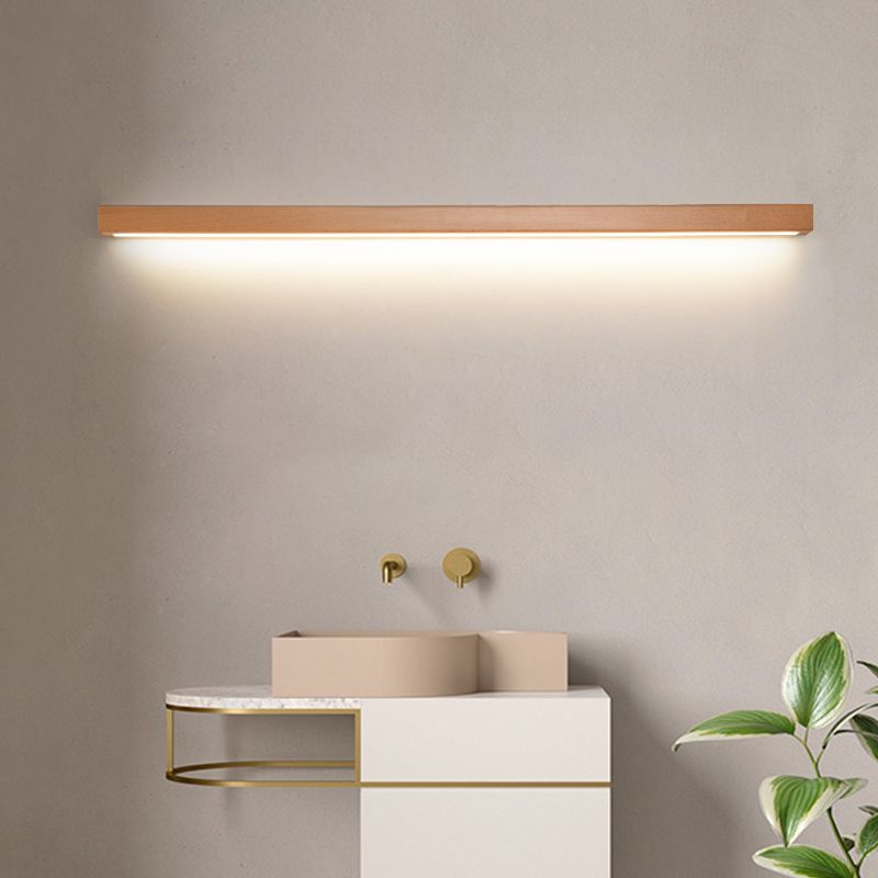 Wood Linear Wall Light for Vanity Mirror With Lights