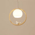 Wood Ring Bird Porch Light