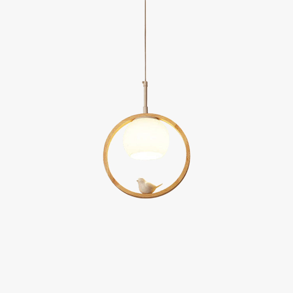 Wood Ring Bird Porch Light