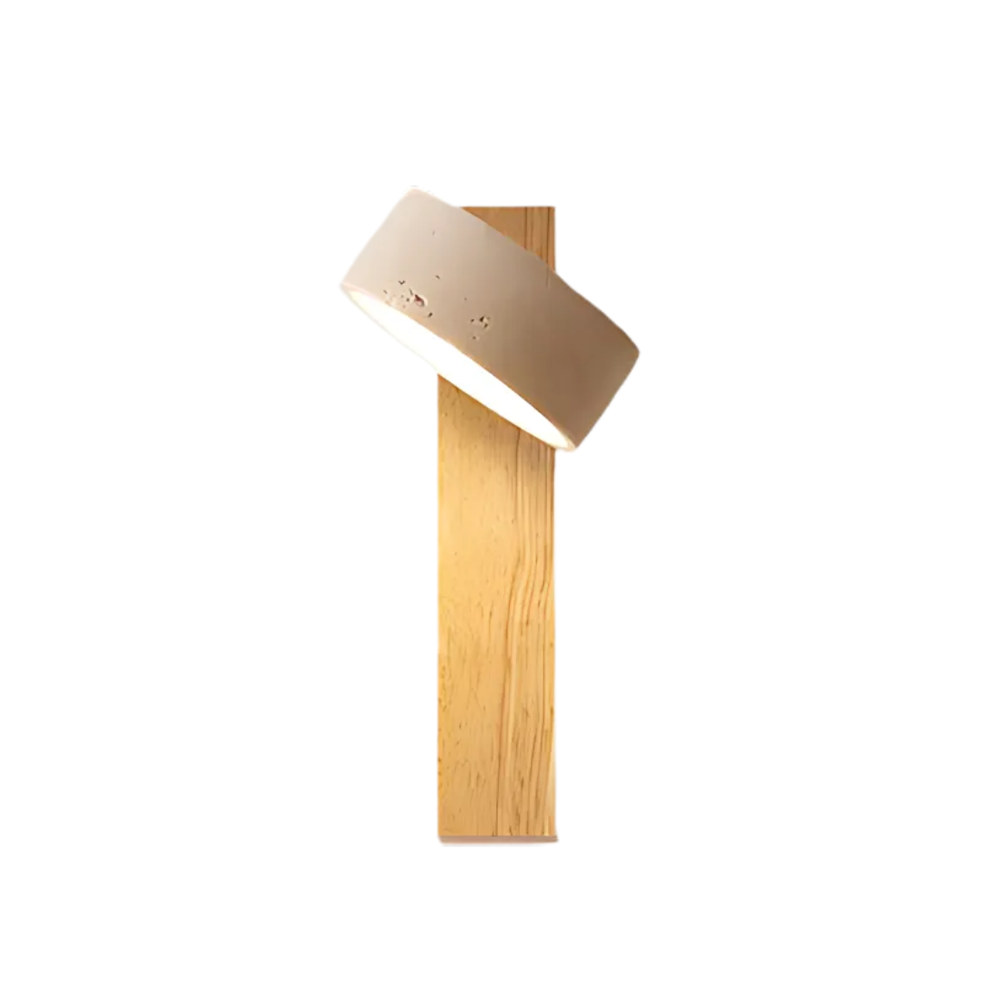 Wood Wall Light with Angled LED Shade