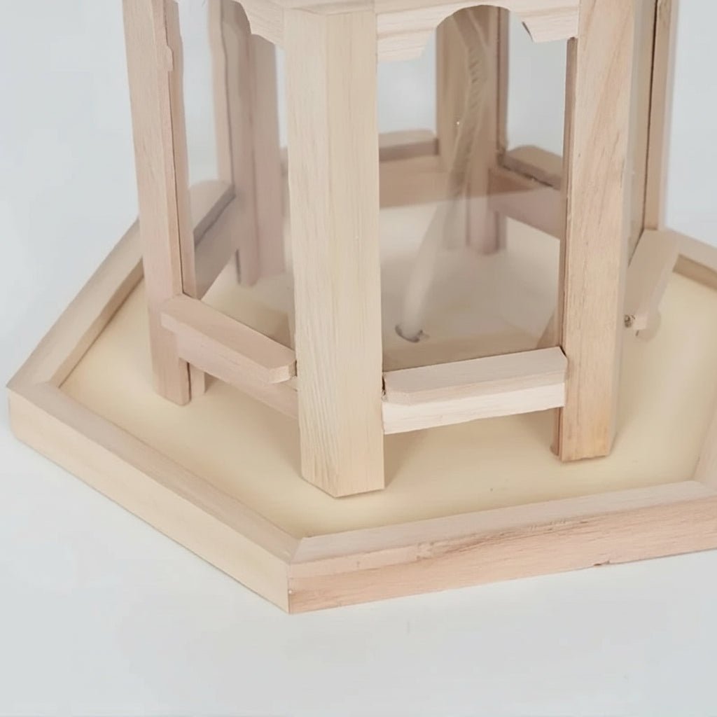 Wooden Hanging Bird Feeder House with Seed Tray