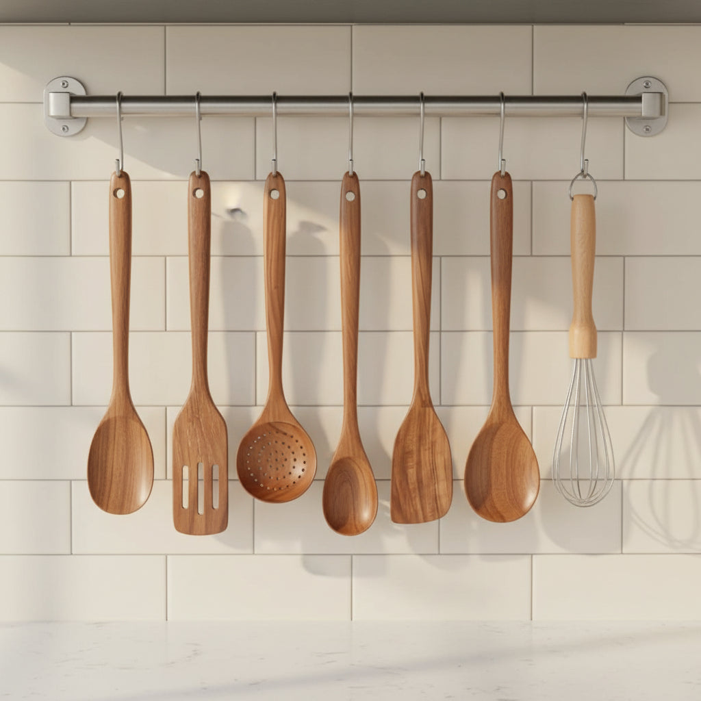 Wooden Kitchen Accessories with Natural Finish