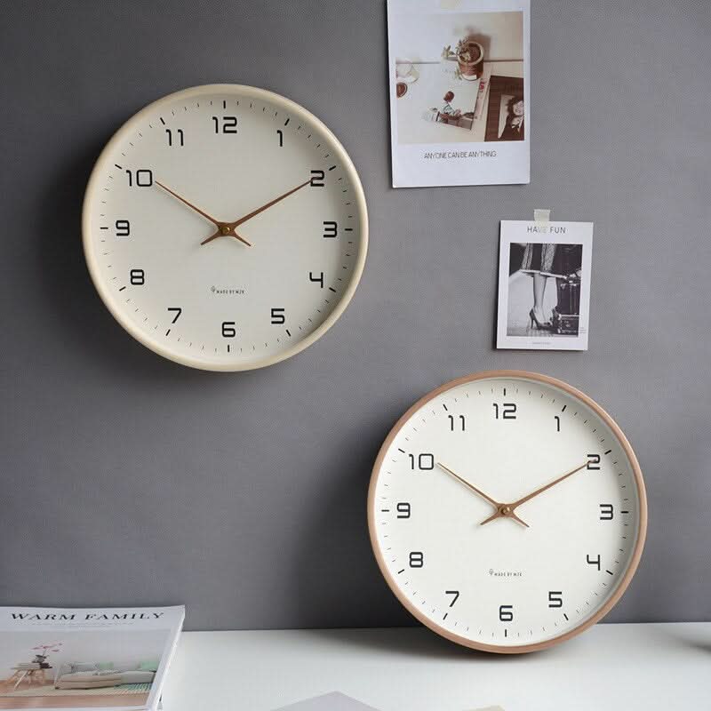 Wooden Wall Clock with Silent Quartz Design