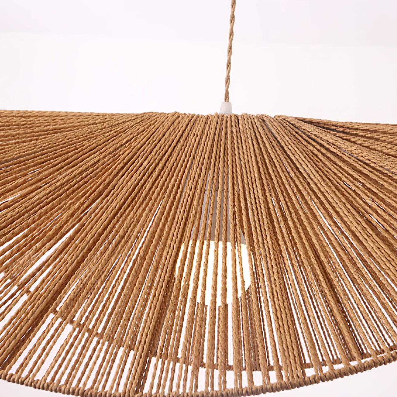 Woven Rattan Pendant Light with Sculptural Shape