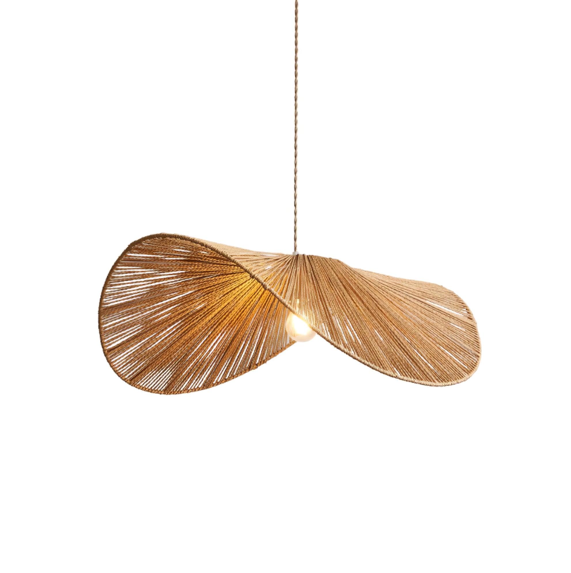 Woven Rattan Pendant Light with Sculptural Shape