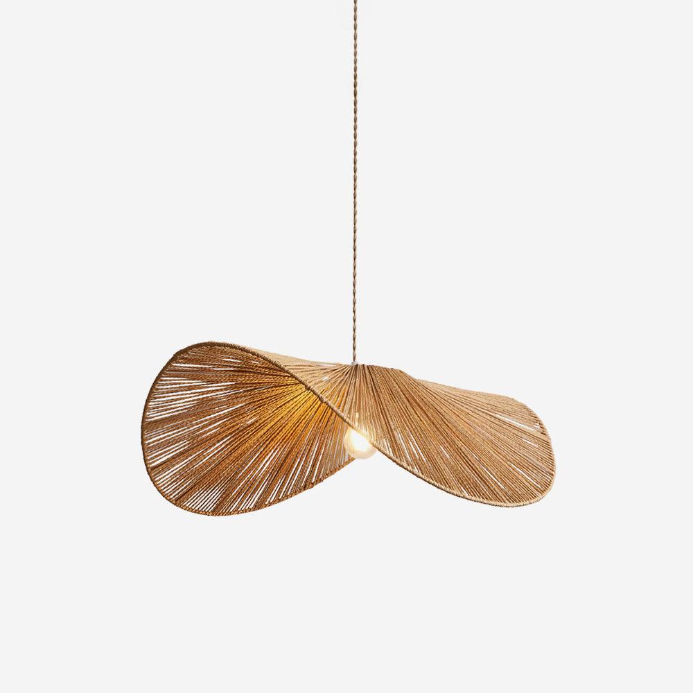 Woven Rattan Pendant Light with Sculptural Shape